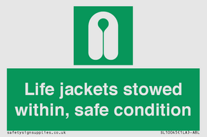Life jackets stowed within